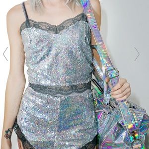 Sweet Nothings Sequin Crop Top and Shorts Set